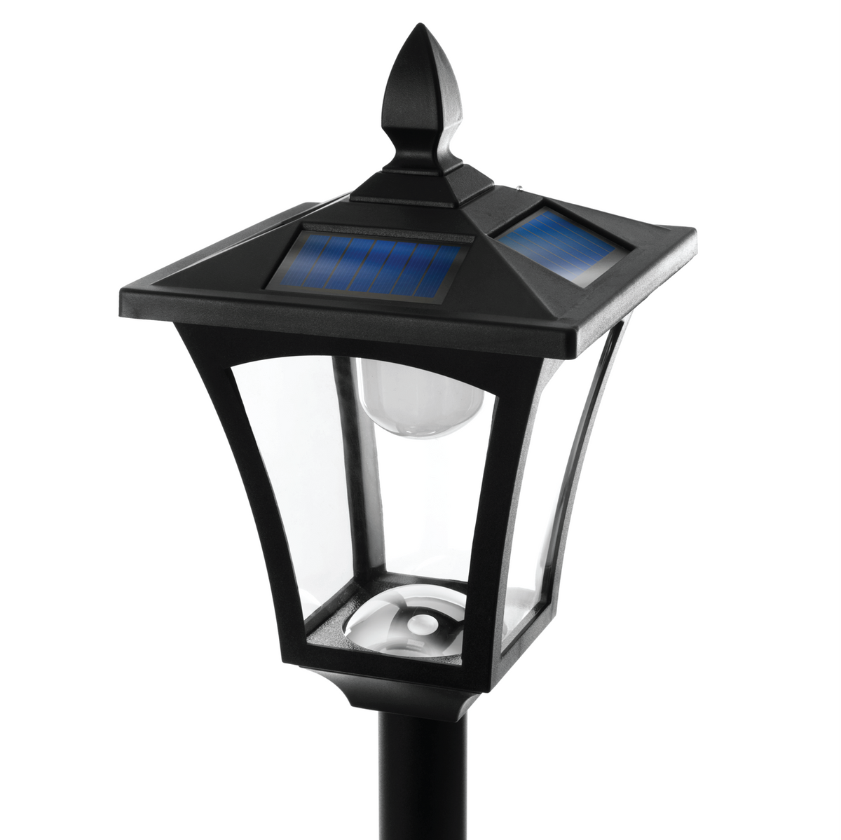 Solar Lamp Post Light: Warm LED 65” Tall Lamp — Home Zone Security