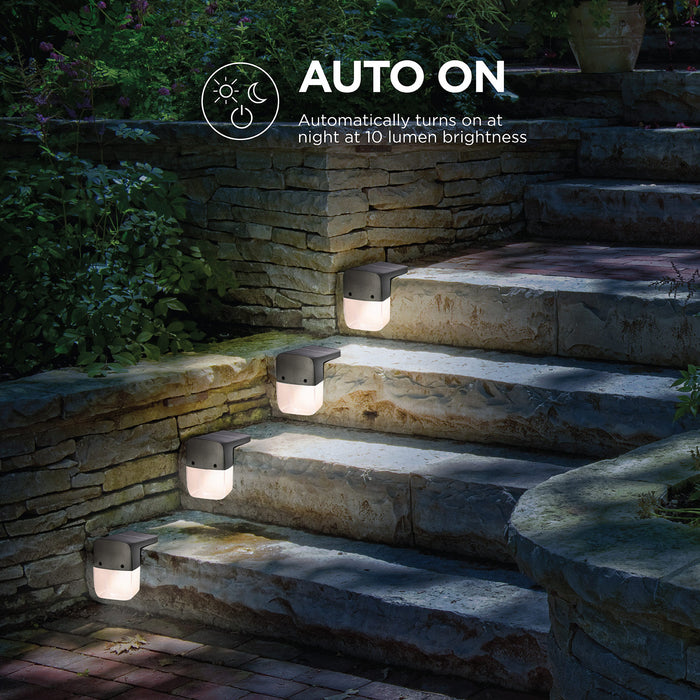 Solar Step Lights Warm White and Rotating Colors Pack — Home Zone  Security